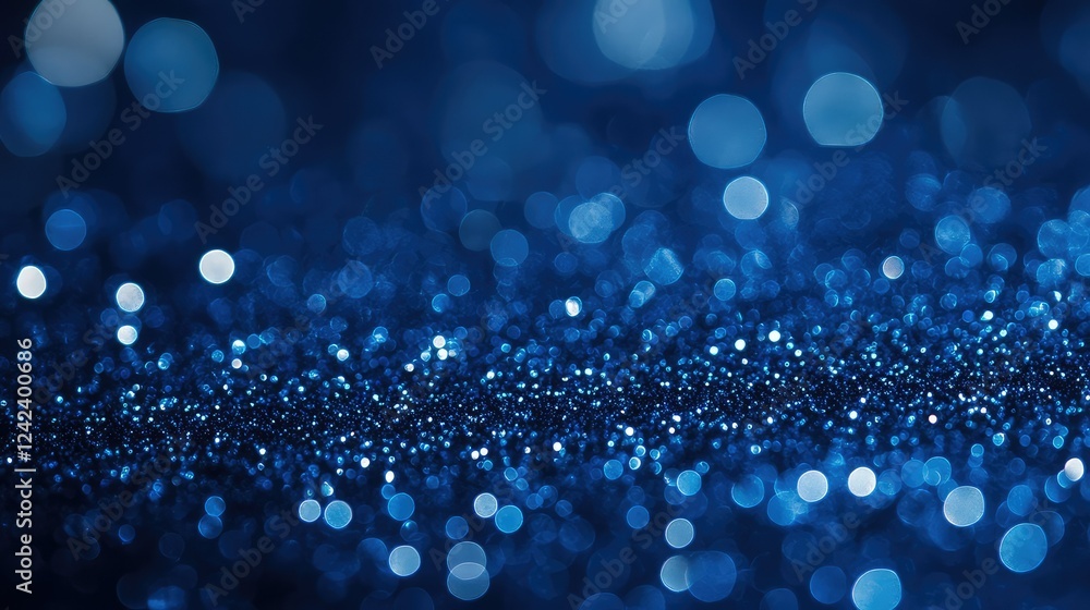 Poster stunning blue bokeh background with glittering particles for branding, web design, and abstract art 