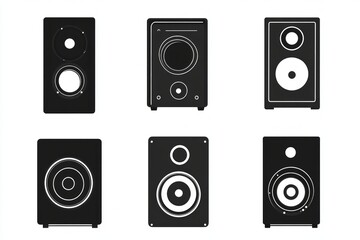 Elegant Silhouette of Modern Speakers, Perfect for Home Audio Systems