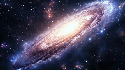 Stunning Spiral Galaxy in Deep Space with Vibrant Colors and Bright Luminosity Capturing the Vastness of the Universe in Incredible Detail