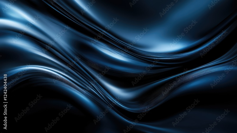 Aufkleber abstract flowing waves of blue light creating a sense of depth and movement, suitable for background