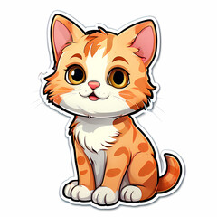 Obraz premium Mesmerizing Feline Charm – Brown-Tinted Gloss-Free Cat Sticker with an Irresistible Grin