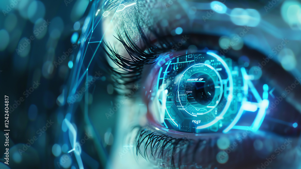 Fototapete capture a close-up shot of futuristic technologies merging with psychological concepts utilize unexp