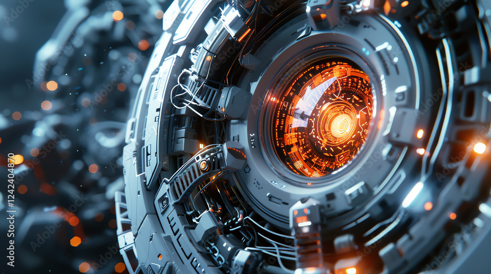 Fototapete capture a close-up shot of futuristic technologies merging with psychological concepts utilize unexp