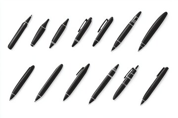 Elegant Black Pens Collection - Stylish Writing Utensils for Office and Home