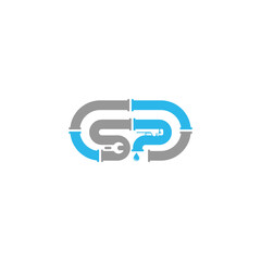Letter SP plumbing  Logo