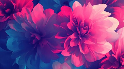 Obraz premium Vibrant Pink and Blue Flowers Close Up