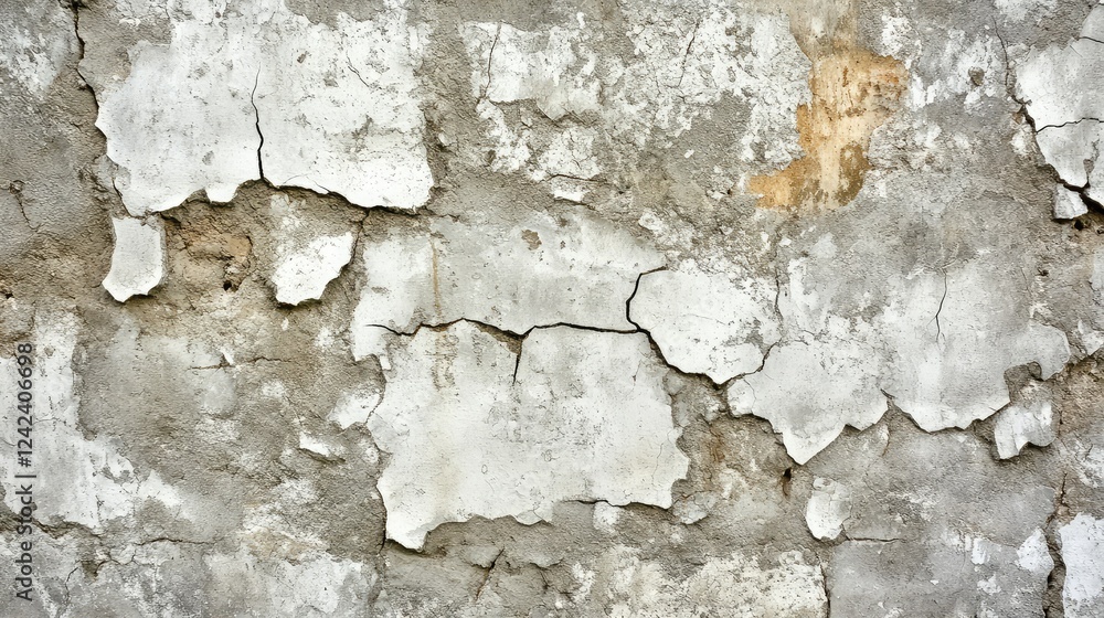 Aufkleber cracked and peeling texture of a weathered concrete wall showcasing intricate patterns and unique co