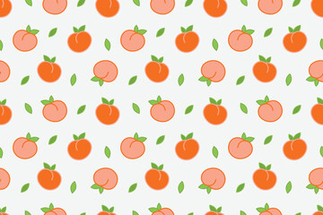 Cute peach fruit abstract design seamless repeat pattern