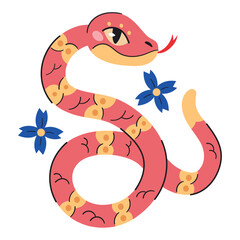 Floral Patterned Snake Icon