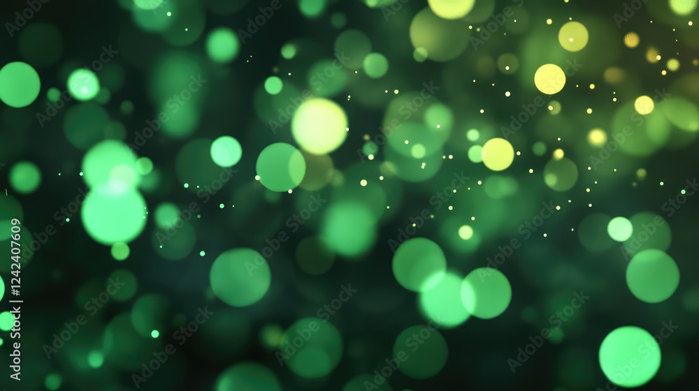 Poster vibrant abstract background with soft green and yellow bokeh lights for creative projects and elegan