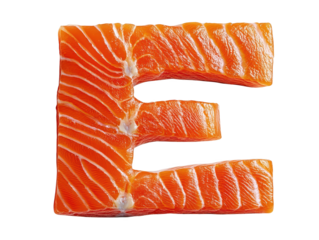 Salmon pink letter "e" on a black background, striking visual contrast vibrant