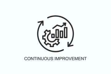 Continuous Improvement Icon Or Logo Isolated Illustration