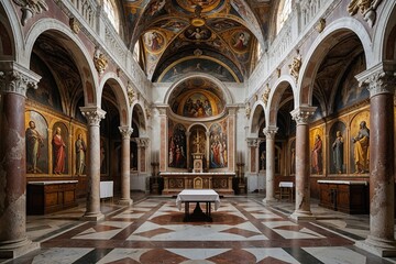 Obraz premium Remarkable Frescoes in the Palatine Chapel: A Historical and Religious Landmark in Palermo, Italy