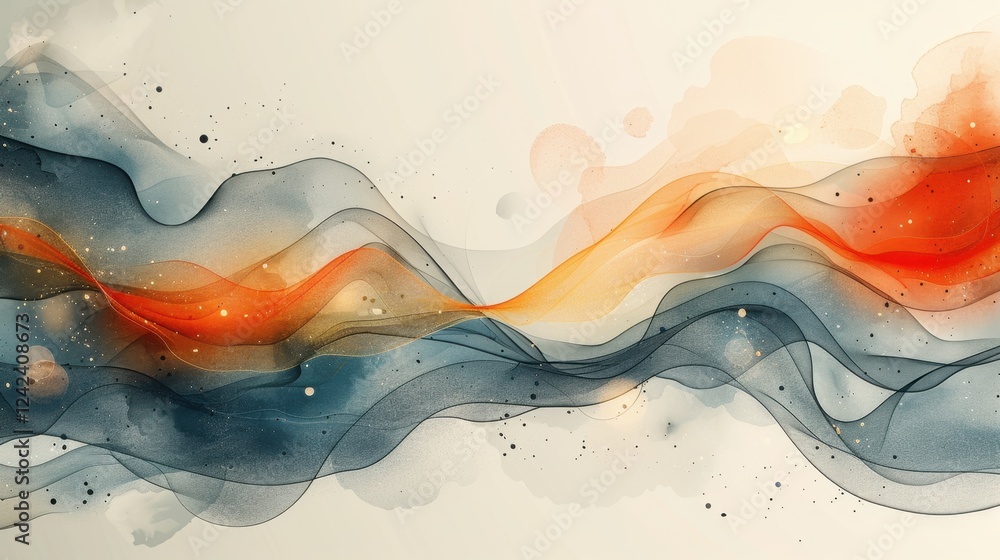 Poster abstract colorful waves with fluid motion in a dynamic artistic design