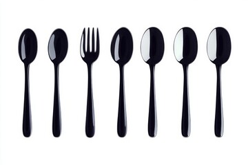 Sleek Black Cutlery Set: Modern Dining Utensils for a Sophisticated Table