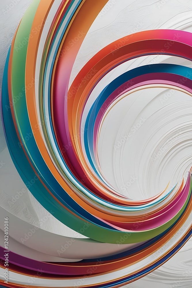 Aufkleber abstract curved shapes. white circular background. abstract background