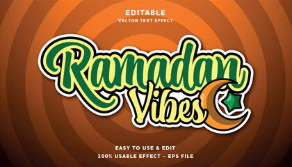 Obraz premium ramadan vibes editable text effect with modern and simple style