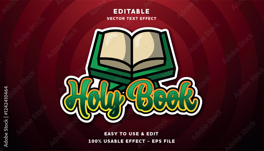 Poster holy book editable text effect with modern and simple style