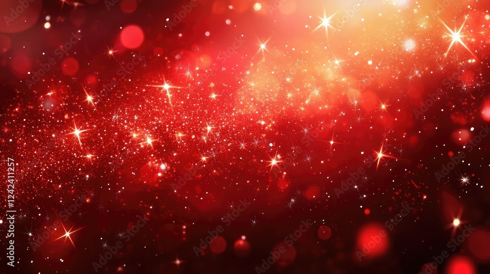 Poster stunning abstract red galaxy background with sparkling stars and magical light effects creating an e