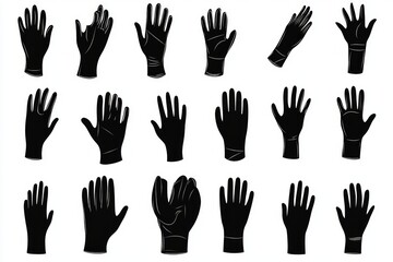 Obraz premium Collection of Protective Hand Gloves - A Versatile Design Set for Safety and Protection