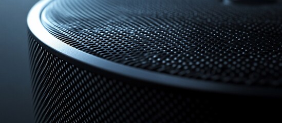 Close-up of a textured speaker surface highlighting its intricate design and modern aesthetic
