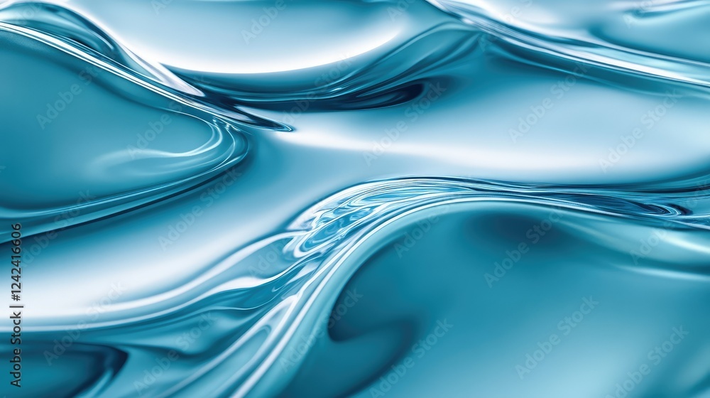 Poster beautiful and tranquil fluid surface with light reflection, creating a serene and aesthetic backgrou