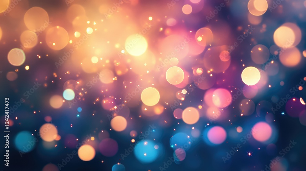 Poster colorful bokeh lights with soft focus and glittering effect creating a dreamy background for creativ