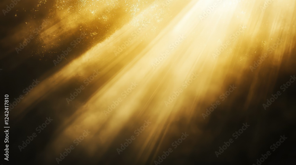 Poster ethereal rays of light streaming through a misty atmosphere creating a magical and dreamy ambiance i
