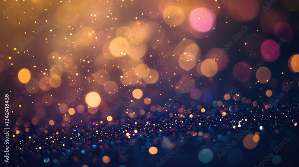 Poster subtle and colorful abstract background with soft bokeh effects and shimmering particles ideal for c