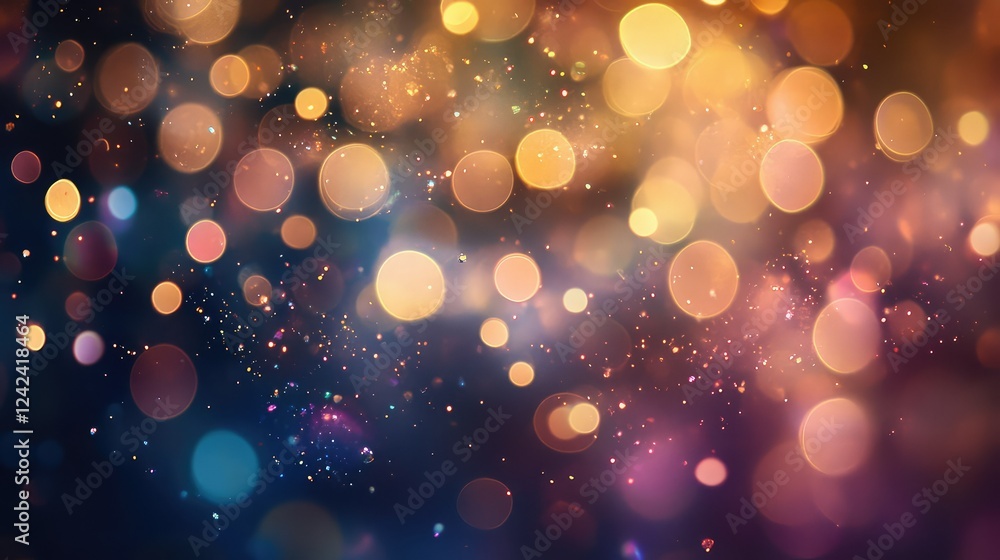 Poster abstract background of colorful bokeh lights creating a dreamy atmosphere with a soft focus for use 