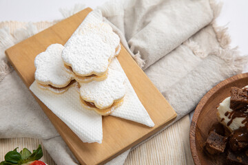 Little sugar powdered alfajores peruvian argentinian sweet food desserts gourmet