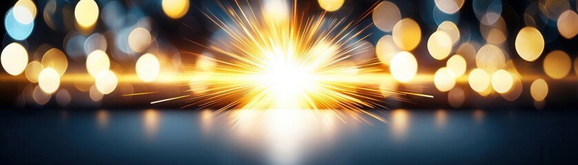 Obraz premium Dynamic light burst creative studio digital art modern aesthetics close-up vibrant energy