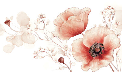 flowers and leaves in pictures illustrator2D