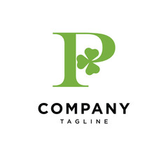 Letter P Clover Leaf Logo Icon Vector