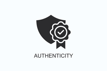 Authenticity Icon Or Logo Isolated Illustration