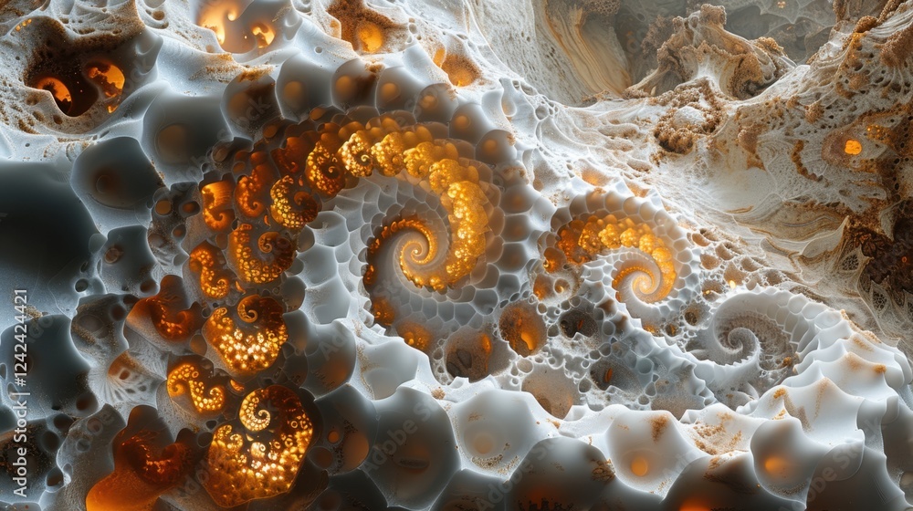 Poster Intricate fractal design with spiraling patterns and organic textures
