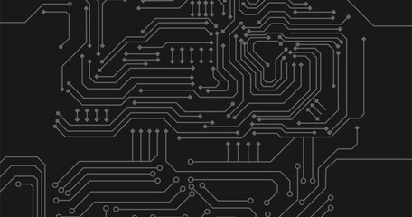 Technical vector seamless pattern with circuit board. 