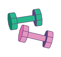 Dumbbells gym equipment illustration