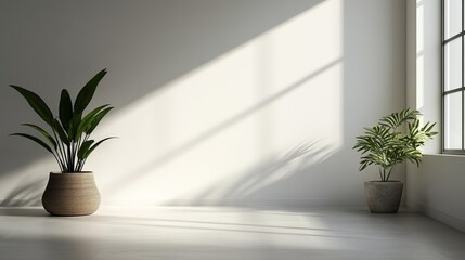 Vibrant Green Indoor Plant in Elegant Pot Positioned Near Sunlit Window Illuminating the Room with Natural Light Creating a Fresh and Inviting Atmosphere for Home Decor and Relaxation