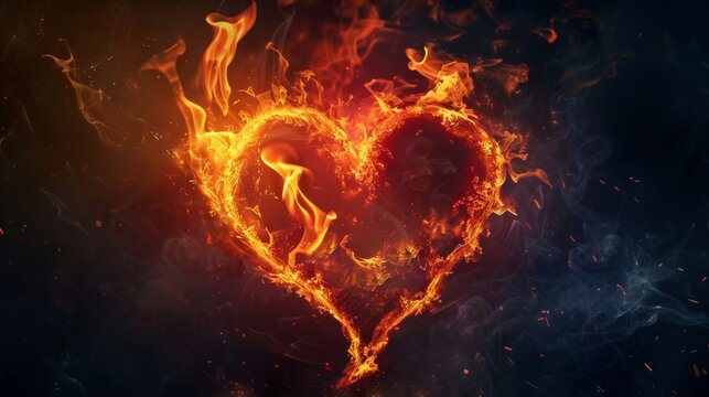 A Fiery Heart Against Darkness, Exuding Passion and Energy
