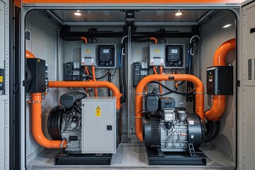 Efficient Generator Room with Two Diesel Systems for Uninterrupted Power Supply
