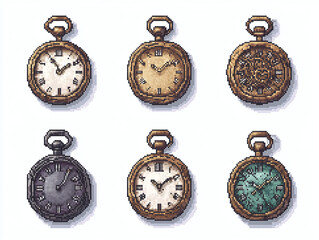 Pixel Art Pocket Watches Collection