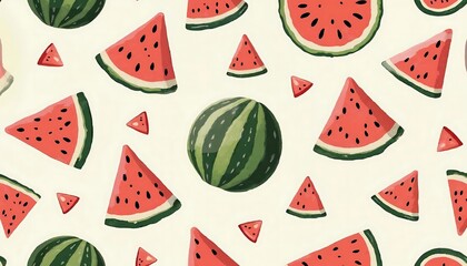 seamless pattern with watermelon