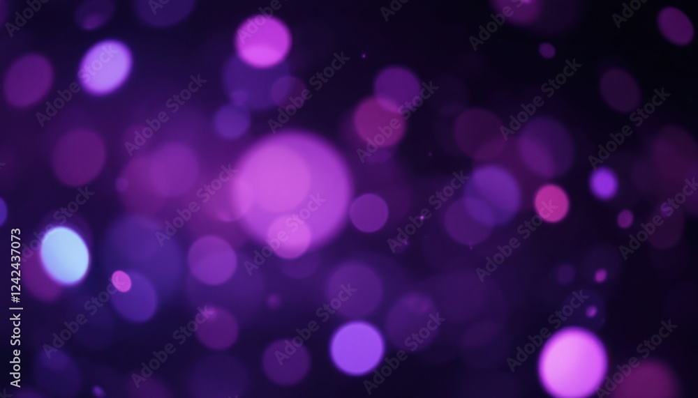 Poster abstract purple and pink bokeh light background with circular blurred patterns