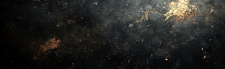 Obraz premium Dust and scratches create a vintage effect on a black abstract background, offering a classic design with plenty of copy space.