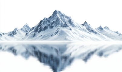 Obraz premium Serene Snow-Capped Mountains Reflecting in Calm Waters Under Clear Sky