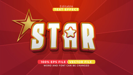 editable 3d star bold text effect.typhography logo