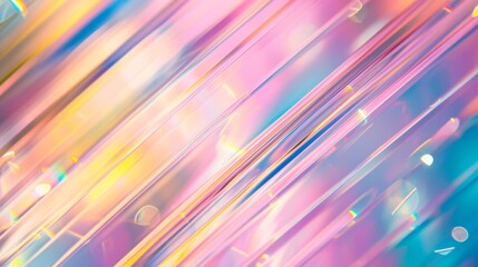 Obraz premium Shimmering Lines and Stripes in Vibrant Shades of Pink, Blue, and Yellow