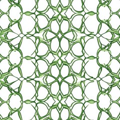 Naklejka premium Green floral seamless pattern, textile design, white background