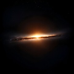 Bright Orange Galactic Core in Dark Space